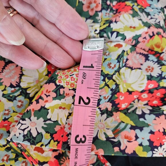 J. Crew Liberty Thorpe Floral High Rise Tie Waist Shorts Size 8 - Picture 15 of 16